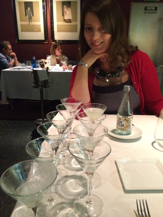 10 martinis later. And a very sad looking bottle of water. 